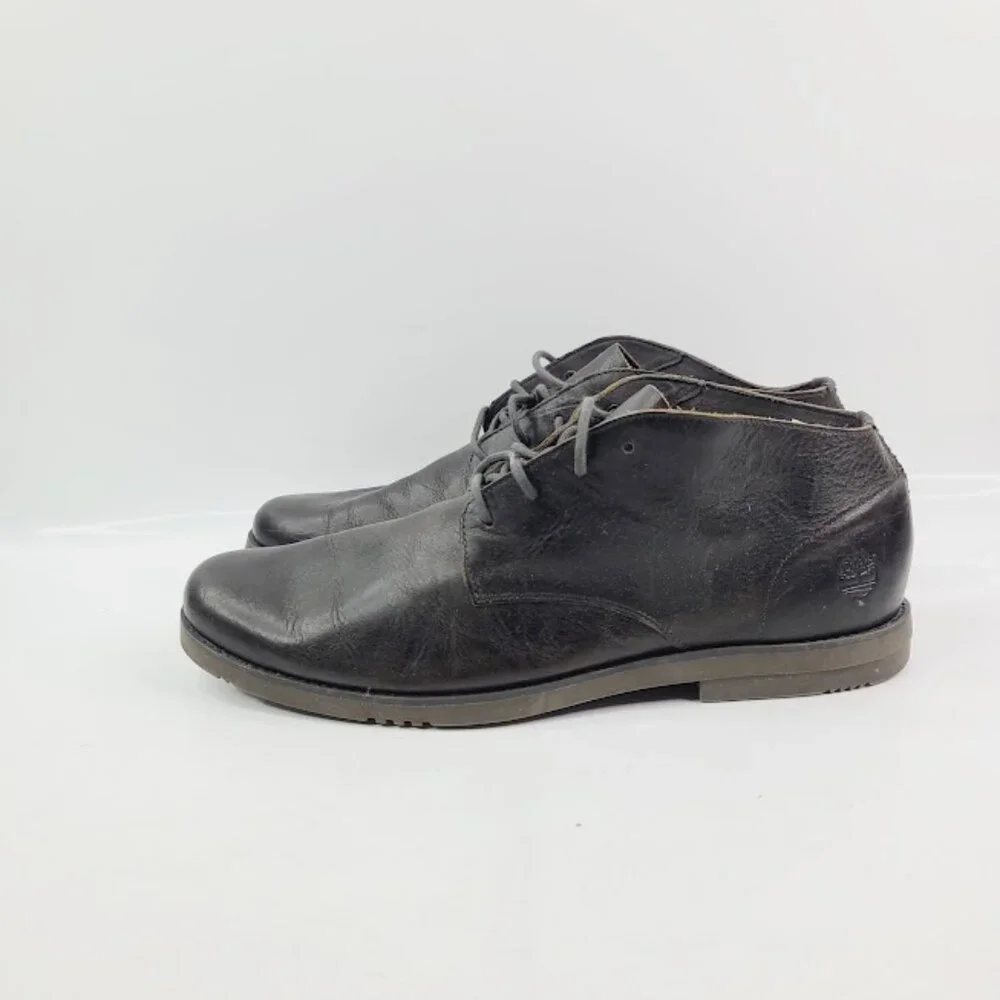 Timberland Men's Black Yorkdale A24AZ Leather Lace Up Ankle Chukka Boot Size 12